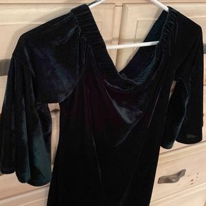 Gianni Bini Dark Green Velvet Mini-Dress